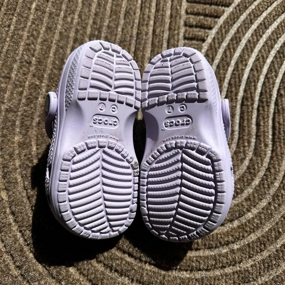 CROCS Light Purple Kid Toddler Black Blue Clog Play Shoe Comfort Washable C7 Y2K
